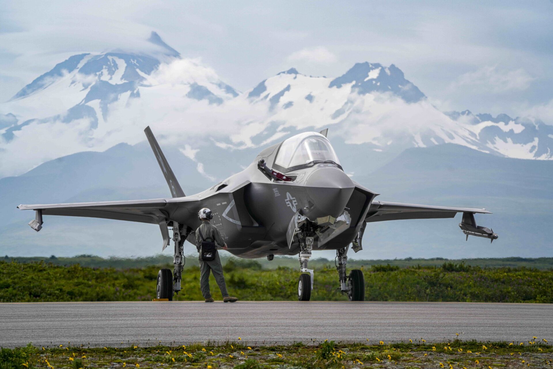 Belonging to the US Marine Corps F-35B Lightning II Joint Strike Fighter