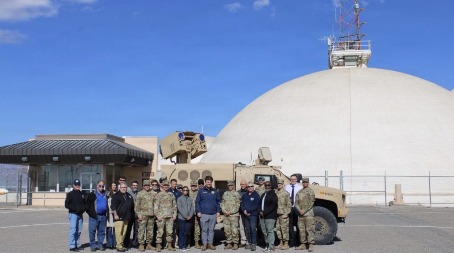 Officials from JIATF 401, the FAA, and White Sands Missile Range observe the AMP-HEL laser test.